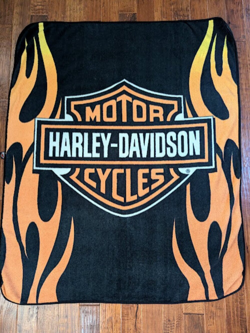 Harley Davidson Flames Fleece Throw Blanket 50x60